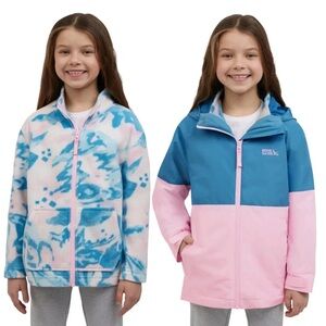 Eddie Bauer Youth 3-in-1 Jacket Pink/ blue Girls size small ( 7-8 )